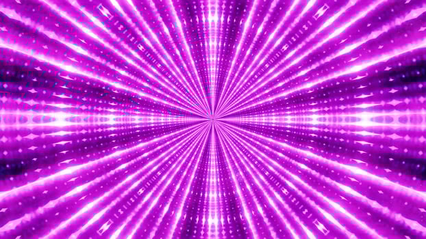 3D illustration of tunnel with glowing neon lights photo