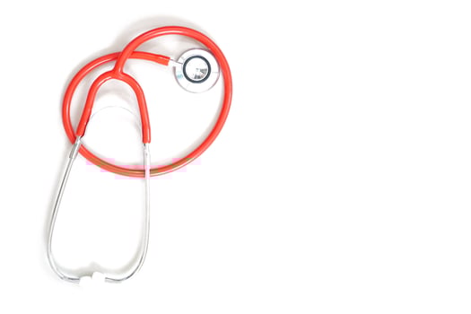 Standard medical stethoscope isolated on a white background photo