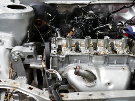 Inside a car hood photo