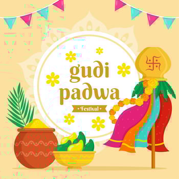 Gudi Padwa Festival Background vector
