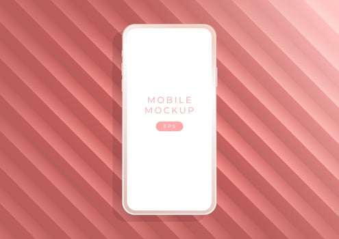 Minimalist golden rose luxury clay mockup smartphones for presentation, application display. vector