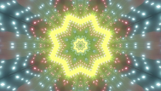 Colorful star shaped tunnel 3D illustration photo