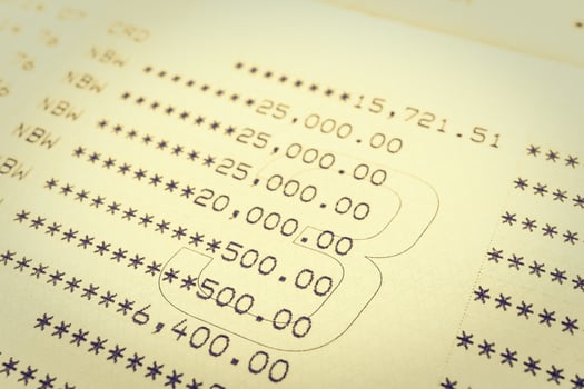 Bank statement close-up photo