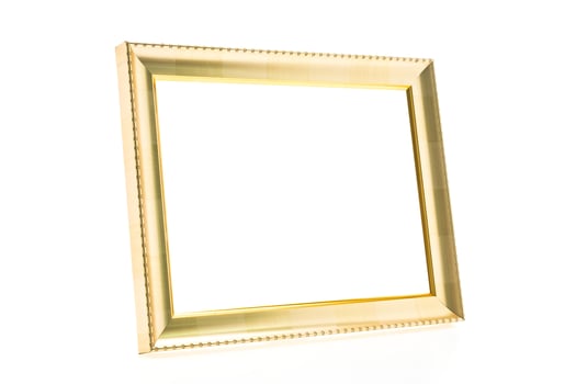 Gold frame isolated on white background photo