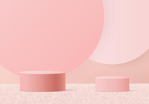 3d background products display podium scene with geometric platform. background vector 3d rendering with podium. stand to show cosmetic products. Stage showcase on pedestal display pink studio