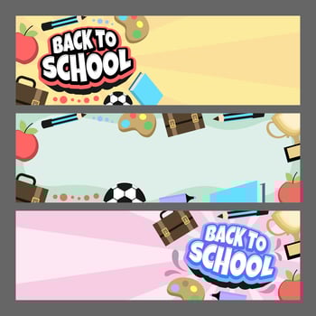 Back To School Banner Template Set vector