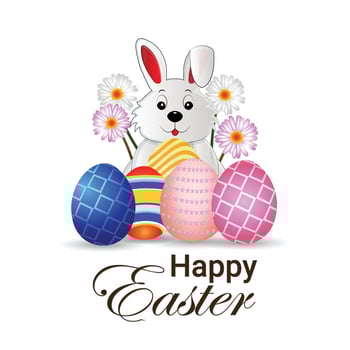 Happy easter day celebration background with creative easter egg vector