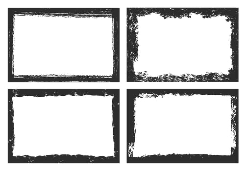 Abstract black grunge frames collection vector