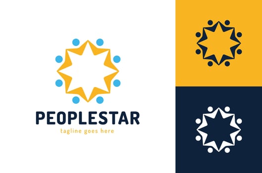 Community logo. Teamwork social logo. Partnership symbol. People communication symbol template vector