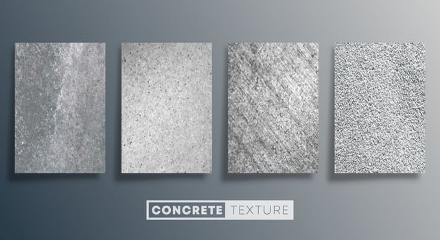 Concrete texture background set. Grunge stone wall design. Vector illustration