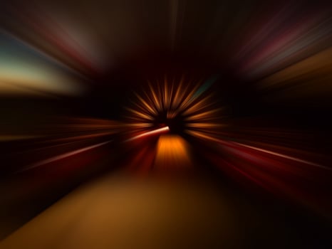 Car speed motion on night road photo