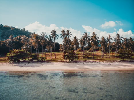 Aerial view of the sea at Koh Samui island, Thailand photo