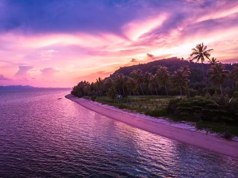 Aerial view of the sea at Koh Samui island, Thailand photo