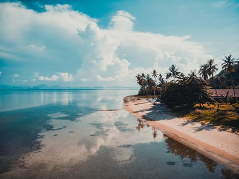 Aerial view of the sea at Koh Samui island, Thailand photo