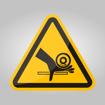 Hand Crush Roller Pinch Point Symbol Sign, Vector Illustration, Isolate On White Background Label .EPS10