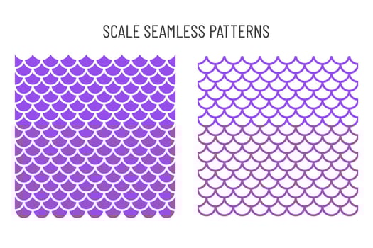 Seamless pattern of mermaid scales Beautifully arranged fish scales. Isolated on background vector