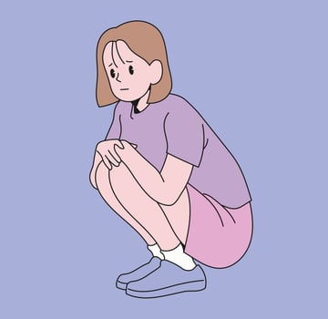 A girl is sitting vector
