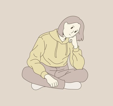 A girl is sitting vector