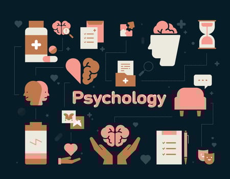 Psychology icon composition design. vector