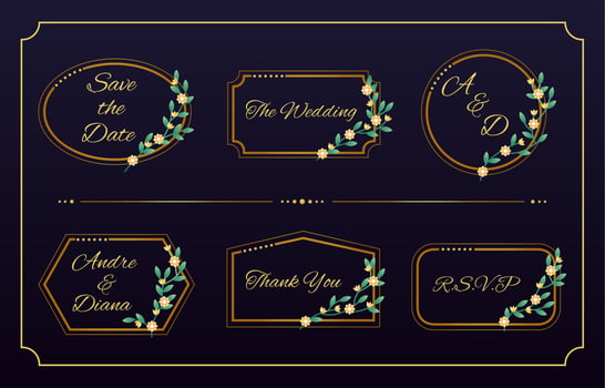 Wedding Monogram Templates Collection vector