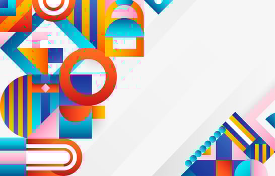 Overlapping Geometric Shapes Gradient Background vector