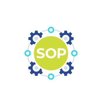 SOP icon, Standard Operating Procedure, flat vector