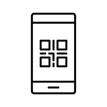 Mobile QR Code Scan Icon vector