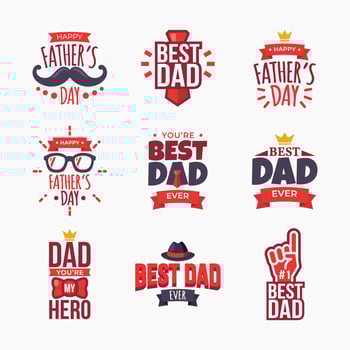 Set of Happy Fathers Day Badge vector