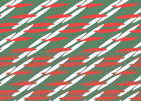Vector texture background, seamless pattern. Hand drawn, green, red, white colors.