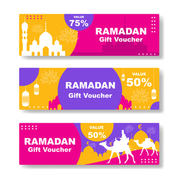 Colorful Ramadan Gift Voucher vector