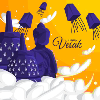 Happy Vesak Design Concept vector