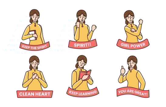 Kartini Day Character Stickers vector