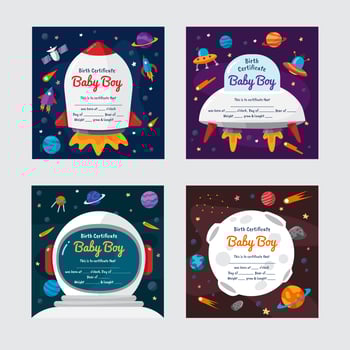 Baby Born Certificate Collection vector