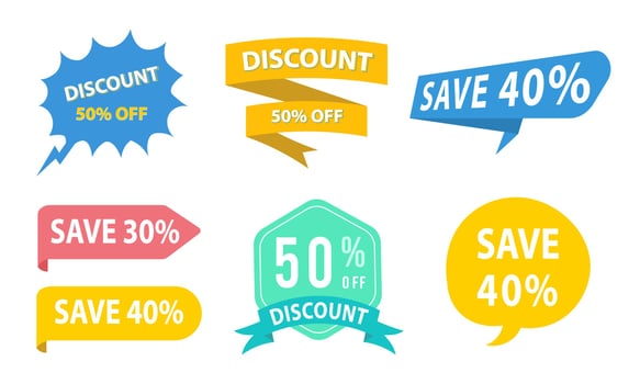 Colorful Discount Labels Collection vector