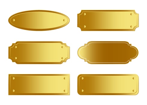 Golden Name Plate Collection vector