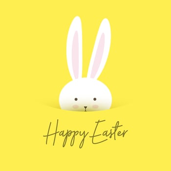 Cute Happy Easter background with bunny design vector