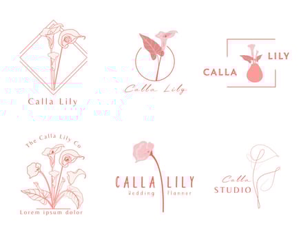 Calla Lily logo template. Botanical and flower logo. vector