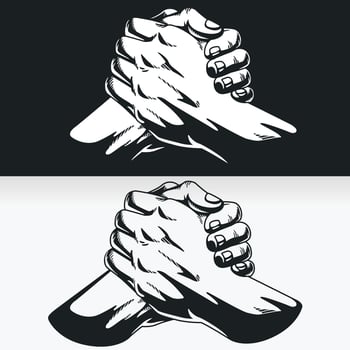 Silhouette of Urban Soul Handshake Stencil Drawing vector