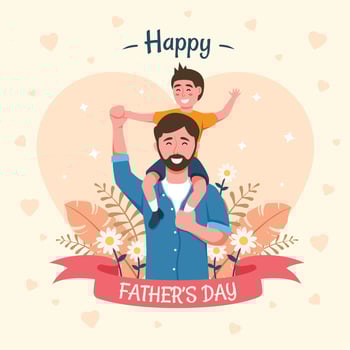 Father Carrying Kids in Father's Day vector