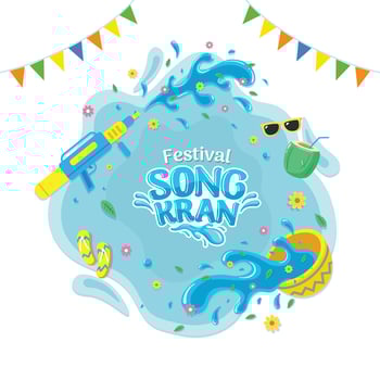 Songkran Festival Holiday vector