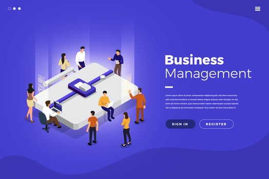 Isometric Business Management vector
