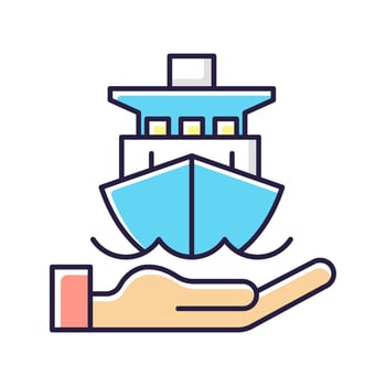 Marine insurance RGB color icon vector