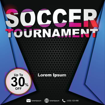Social media post template for soccer championship. Soccer championship 2020 poster. vector