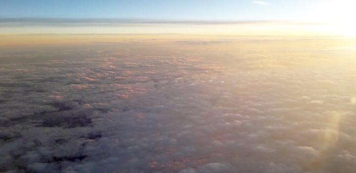 Cloudy skies from the view of a plane photo