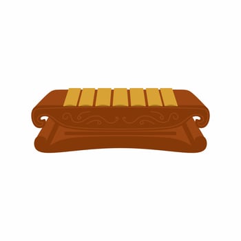 Traditional percussion instrument of demung. One of the gamelan instruments. Indonesian percussion instrument in cartoon design isolated on white background. Vector flat illustration