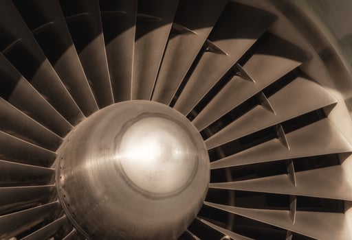 Airplane turbine close-up photo