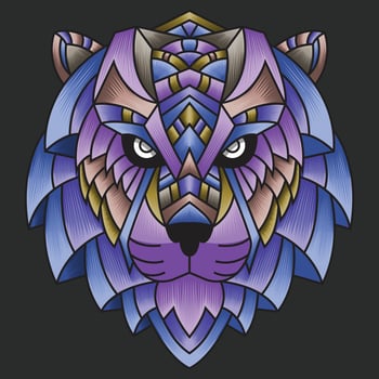 Abstract Colorful Ornament Doodle Art Tiger Illustration Cartoon Concept Vector. Suitable For Wallpaper, Clip Art, Background, Card, Book Illustration, T-Shirt Design, Sticker, Cover, etc vector