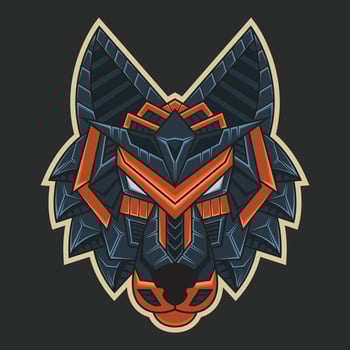 Abstract Colorful Ornament Doodle Art Wolf Illustration Cartoon Concept Vector. Suitable For Logo, Wallpaper, Tatto, Background, Card, Book Illustration, T-Shirt Design, Sticker, Cover, etc vector
