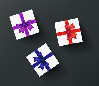 Gift boxes isolated on dark background vector