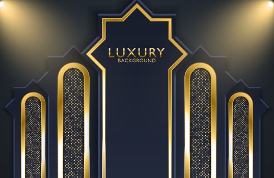 Luxury gold metal geometric background. Graphic design element for invitation, cover, background. Elegant decoration vector